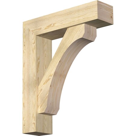 Ekena Millwork Legacy Block Rough Sawn Bracket w/ Offset Brace, Douglas Fir, 8"W x 32"D x 38"H BKT0806X32X38LEC05RDF